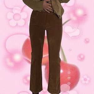 Brown viscose flared pants